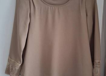 Elegancka beżowa brązowa bluzka z długim rękawem Vero Moda 36