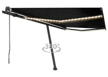 Automatycznie zwijana markiza LED i czujnik wiatru 400x350 cm WM-3069834