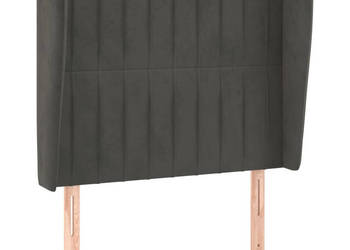 Zagłówek uszak ciemnoszary 83x23x118/128 cm aksamit WM-3118225