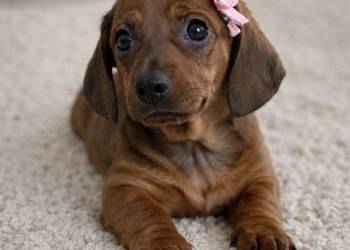 Śliczna suczka rudo-czekoladowa miniaturka