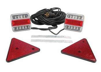 Zestaw lamp LED, tylnych na magnes z trójkatem odblaskowym 7.5m 12V LA65002