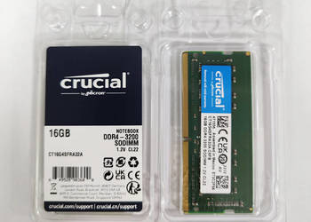 CRUCIAL PAMIĘĆ RAM 16GB DDR4 Sodimm 3200mhz Laptop CT16G4SFRA32A NOWA !