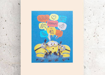 bajkowy plakat dla dzieci, minionki obrazek 30x40 plakat A3