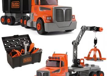 Smoby Ciężarówka 3w1 Black+Decker Narzędzia Dźwig 60 Akc.