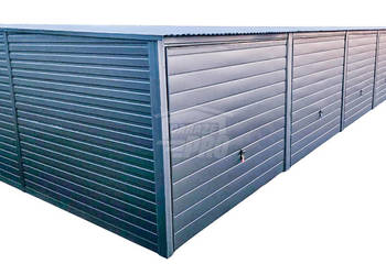 Rząd garaży 24x5m + wiata 2m 8x brama uchylna  dach spad  GP488