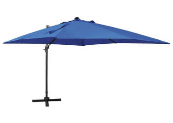 Parasol wiszący z LED i słupkiem niebieski 300 cm WM-312349