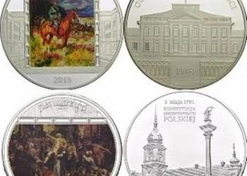 SREBRO Moneta Kossak Mazurek Matejko Konstytucja Olszynka