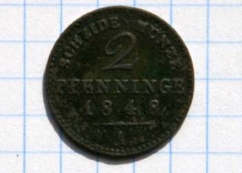 2 PFENNINGE 1848 ROK ( A ) - KRÓLESTWO PRUS