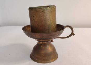 Stary mosiężny świecznik kaganer antyk