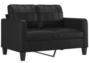 2-osobowa sofa czarna 120 cm sztuczna skóra WM-359112