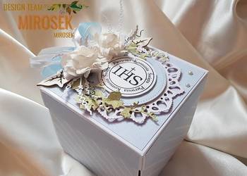 Exploding box kartka pamiątka pudełko na Chrzest Komunia