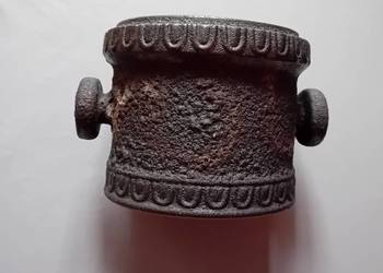 Osłonka doniczki fat lava, stylizowana na stary moździeż, Jopeko 1176/18.