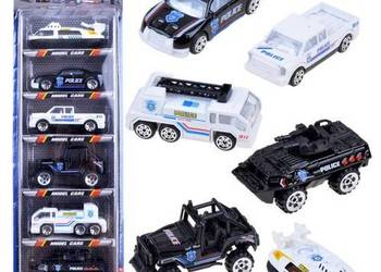 autka metalowe zestaw POLICJA 6szt resoraki ZA3505 POLICJA