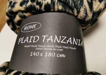 Koc polarowy panterka 140x180 cm, nowy, nieużywany Oeko-Tex