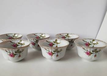 Zestaw miseczki / flaczarki, Iwona, złota róża, Chodzież porcelana