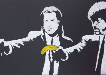 BANKSY  Obraz ręcznie grawerowany na blasze ...