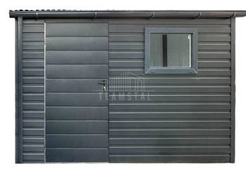 Schowek - domek ogrodowy 3,5x1,2m drzwi okno dach rynny TS1127