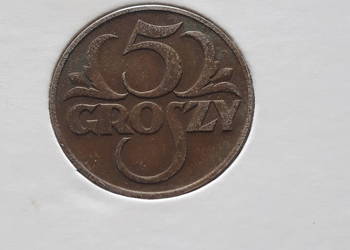 5 Groszy 1935 r- nr 1 - piękny - rzadki