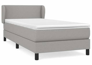 Łóżko kontynentalne z materacem jasnoszare tkanina 100x200cm WM-3126061