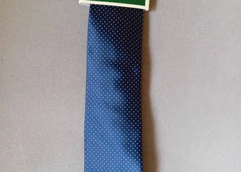 Krawat Męski Greenwoods Nowy Granat Kropki Navy