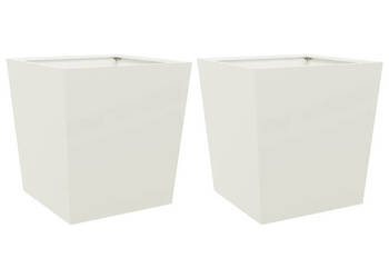 Donice ogrodowe białe 2 szt. 50x50x50 cm stal WM-851069