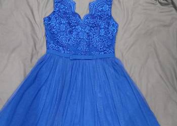 Sukienka śliczna tiul granatowa