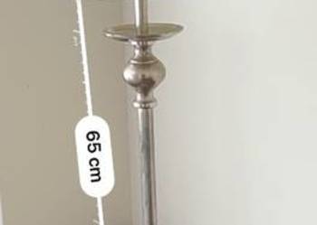 Lampka stołowa srebrna z abażurem - 65 cm