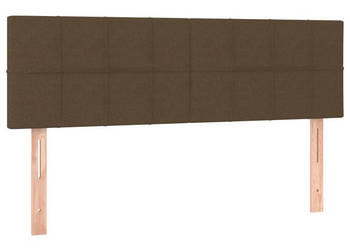 Zagłówek do łóżka z LED ciemnobrązowy 144x5x78/88 cm tkanina WM-3121613