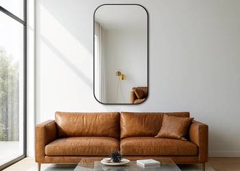 Lustro SOHO LOFT – nowoczesne prostokątne lustro w czarnej ramie | Loftowe