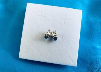 nowa stylizowana na retro zawieszka charm beads skrzydła anioła srebro 925