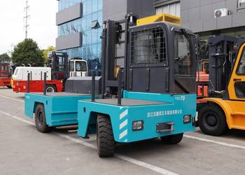 5 & 7 tonowy Elektryczny wózek widłowy boczny Nowy Li-Ion z uchylną karetką