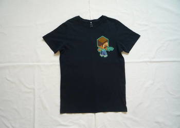Guppy 146/152 Granatowa koszulka Minecraft