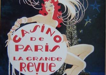 Plakat metalowy duży CASINO de PARIS. Prezenty