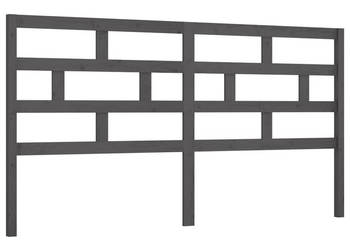 Wezgłowie łóżka szare 186x4x100 cm lite drewno sosnowe WM-814211