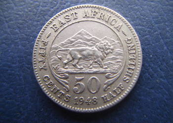 Stare monety 50 cent 1948 Afryka Wschodnia