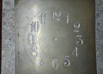 T149 Tarcza starego zegara podłogowego mosiądz 30x30cm