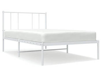 Łóżko Metalowe Białe Rama Łóżka Ze Stelażem Biała 100x190 cm WM-352523