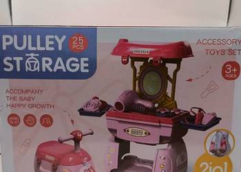 Toaletka dla dzieci z akcesoriami 2w1 – walizka + stolik, 25 elementów, 3+