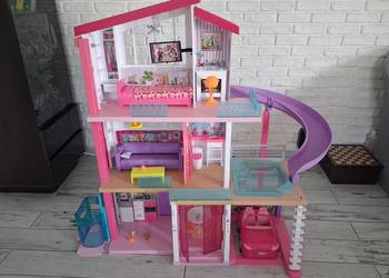 3x Domki Barbie DreamHouse, winda, zjeżdżalnie lalki, mega zestaw.