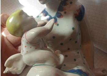 Stara figurka porcelany Matka z dzieckiem Macierzyństwo Łomonosow ZSRR. XXw