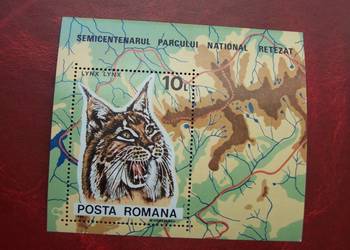 Rumunia 1985 MNH  bl218 Fauna Zwierzęta Ryś  a