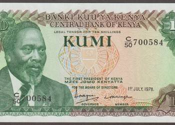 KENIA 10 SHILLING 1978 - STAN BANKOWY UNC