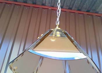 Lampa sufitowa żyrandol zwis trójkąty złota