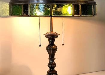 Stara lampa mosiądz witraż szkło