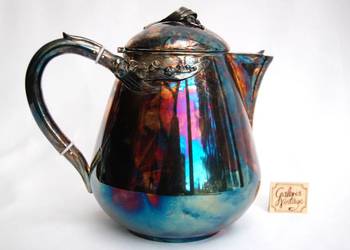 Posrebrzany dzbanek platerowany srebrem konwalie Herfa Resovia PRL vintage