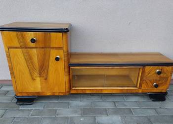 Stara komoda szafka witrynka idealna pod TV PRL design orzech E231