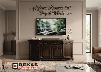 Komoda 180` Orzech Ciemny Lakierowany Bekas Meble Styowe