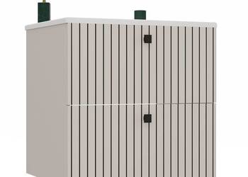 Szafka pod umywalkę TIGO 60 2S Kasztan Ryflowany Front