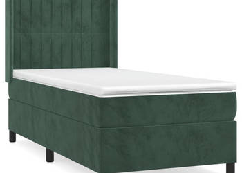 Łóżko kontynentalne z materacem zielone aksamit 90x200 cm WM-3132780