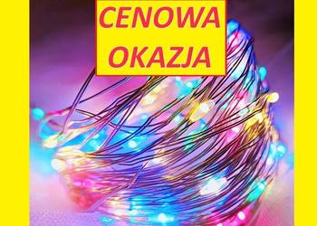 LAMPKI DRUCIKI 100 LED NA BATERIE MULTI KOLOR
